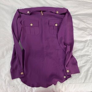 Purple Button-Up Blouse